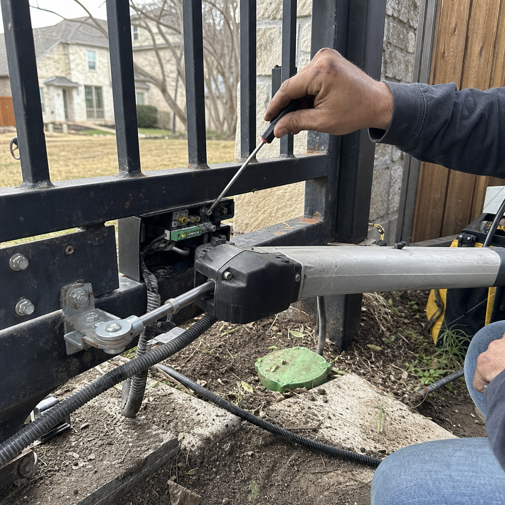 Gate motor and opener repair by a technician
