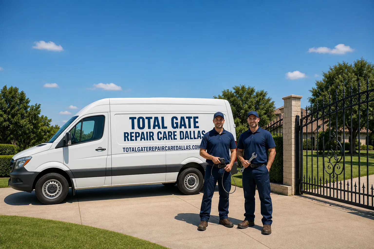 Total Gate Repair Care Dallas service vehicle and crew in Dallas, TX